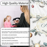Elegant Christmas Garland Baubles Pine Branch Seamless Pattern  Personalised Custom Name Super Soft Fleece Blanket Bed Sofa Throw