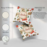 Custom Name Festive Boxes Candy Stars Christmas Holiday Seamless Square Filled Cushion Throw Pillow Sofa Bed Home Decor Zip Washable UK Made
