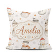 Custom Name Winter Snowman with Scarf Hat Stars Seamless Pattern Square Filled Cushion Throw Pillow Sofa Bed Home Decor Zip Washable UK Made