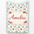 Vintage Mini Cake Seamless Pattern Dessert Food Illustration Design  Personalised Custom Name Super Soft Fleece Blanket Bed Sofa Throw