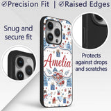 Cute Snowman Family Gifts Candy Printed Design Custom Name Protective Phone Case Mobile Cover Durable Everyday Smartphone Shock Resistant