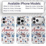 Cute Snowman Family Gifts Candy Printed Design Custom Name Protective Phone Case Mobile Cover Durable Everyday Smartphone Shock Resistant