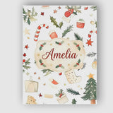 Personalised Name Festive Holly Leaves Custom  Modern Room Accent Elegant Feature Canvas Wall Art Print Decor Picture Ready to Hang