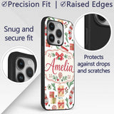 Christmas Gifts Candy Lollipop Stockings Seamless Custom Name Protective Phone Case Mobile Cover Durable Everyday Smartphone Shock Resistant
