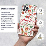 Christmas Gifts Candy Lollipop Stockings Seamless Custom Name Protective Phone Case Mobile Cover Durable Everyday Smartphone Shock Resistant