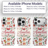 Christmas Gifts Candy Lollipop Stockings Seamless Custom Name Protective Phone Case Mobile Cover Durable Everyday Smartphone Shock Resistant