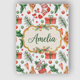 Personalised Name Watercolor Christmas Custom  Modern Room Accent Elegant Feature Canvas Wall Art Print Decor Picture Ready to Hang