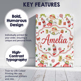 Personalised Name Cute Christmas Elves Custom  Modern Room Accent Elegant Feature Canvas Wall Art Print Decor Picture Ready to Hang