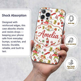 Cute Christmas Elves Candy Cane Gifts Seamless Custom Name Protective Phone Case Mobile Cover Durable Everyday Smartphone Shock Resistant