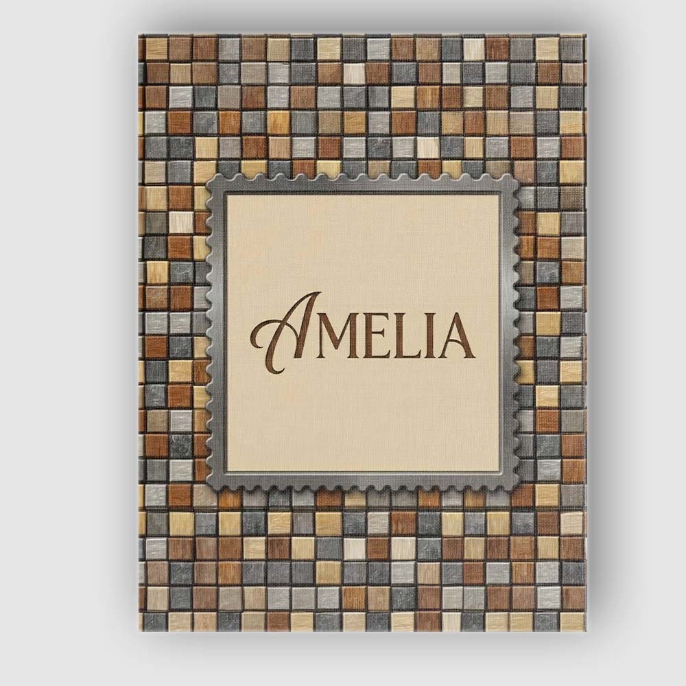 Personalised Name Wood Tile Square Natural Custom  Unique Gift Idea Elegant Feature Canvas Wall Art Print Decor Picture Ready to Hang