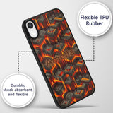 Fiery Lava Cube Geometric Abstract Printed Design Custom Name Protective Phone Case Mobile Cover Durable Everyday Smartphone Shock Resistant