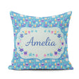 Custom Name Yellow Floral Cake Seamless Pattern Botanical Design Square Filled Cushion Throw Pillow Sofa Bed Home Decor Zip Washable UK Made