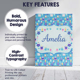 Personalised Name Yellow Floral Cake Seamless Pattern Botanical Custom  Statement Canvas Wall Art Print Decor Picture Ready to Hang
