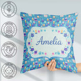 Custom Name Yellow Floral Cake Seamless Pattern Botanical Design Square Filled Cushion Throw Pillow Sofa Bed Home Decor Zip Washable UK Made
