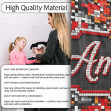 Red Black Grey Pixelated Abstract Mosaic Seamless Pattern Lovely  Personalised Custom Name Super Soft Fleece Blanket Bed Sofa Throw
