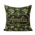 Custom Name Floating Grass Block Night Landscape Seamless Lovely Square Filled Cushion Throw Pillow Sofa Bed Home Decor Zip Washable UK Made