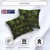 Custom Name Floating Grass Block Night Landscape Seamless Lovely Square Filled Cushion Throw Pillow Sofa Bed Home Decor Zip Washable UK Made