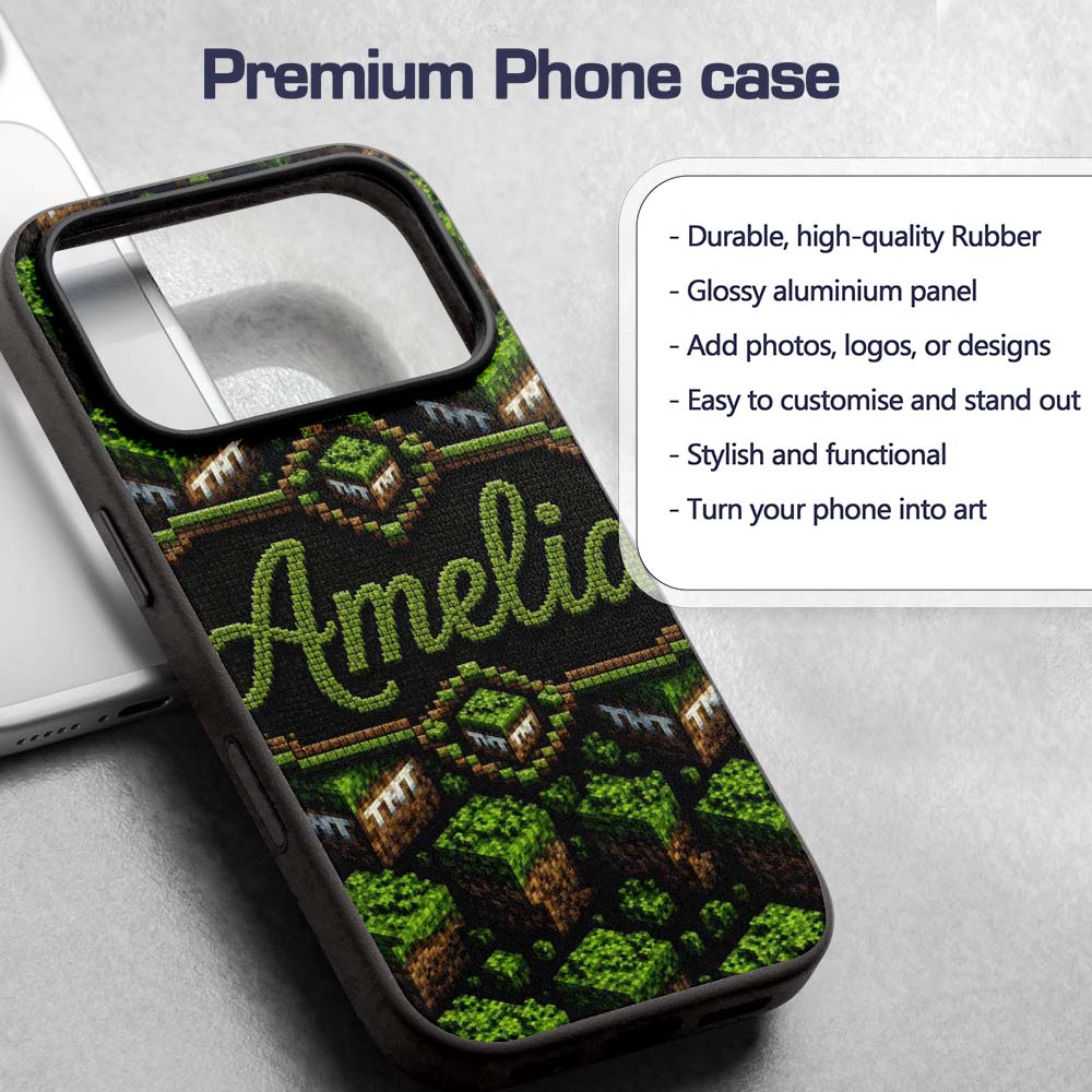 Floating Grass Block Night Landscape Seamless Custom Name Protective Phone Case Mobile Cover Durable Everyday Smartphone Shock Resistant