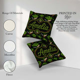 Custom Name Floating Grass Block Night Landscape Seamless Lovely Square Filled Cushion Throw Pillow Sofa Bed Home Decor Zip Washable UK Made