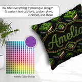 Custom Name Floating Grass Block Night Landscape Seamless Lovely Square Filled Cushion Throw Pillow Sofa Bed Home Decor Zip Washable UK Made