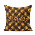 Custom Name Brown Gold Geometric Square Abstract Seamless Lovely Square Filled Cushion Throw Pillow Sofa Bed Home Decor Zip Washable UK Made
