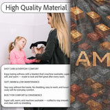 Rust Grey Pixel Cube Grid Abstract Seamless Pattern Cute Unique Gift  Personalised Custom Name Super Soft Fleece Blanket Bed Sofa Throw