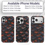 Dark Stone Lava Glow Cube Abstract Printed Design Custom Name Protective Phone Case Mobile Cover Durable Everyday Smartphone Shock Resistant