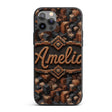 Brown Grey 3D Block Terrain Abstract Seamless Custom Name Protective Phone Case Mobile Cover Durable Everyday Smartphone Shock Resistant