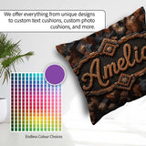 Custom Name Brown Grey 3D Block Terrain Abstract Seamless Lovely Square Filled Cushion Throw Pillow Sofa Bed Home Decor Zip Washable UK Made