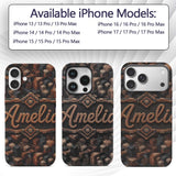 Brown Grey 3D Block Terrain Abstract Seamless Custom Name Protective Phone Case Mobile Cover Durable Everyday Smartphone Shock Resistant