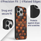 Burnt Orange Grey 3D Cube Block Abstract Seamless Custom Name Protective Phone Case Mobile Cover Durable Everyday Smartphone Shock Resistant