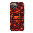 Red Lava Cube Block Abstract Geometric Seamless Custom Name Protective Phone Case Mobile Cover Durable Everyday Smartphone Shock Resistant