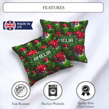 Custom Name Pixel Mushroom Forest Green Terrain Seamless Pattern Square Filled Cushion Throw Pillow Sofa Bed Home Decor Zip Washable UK Made