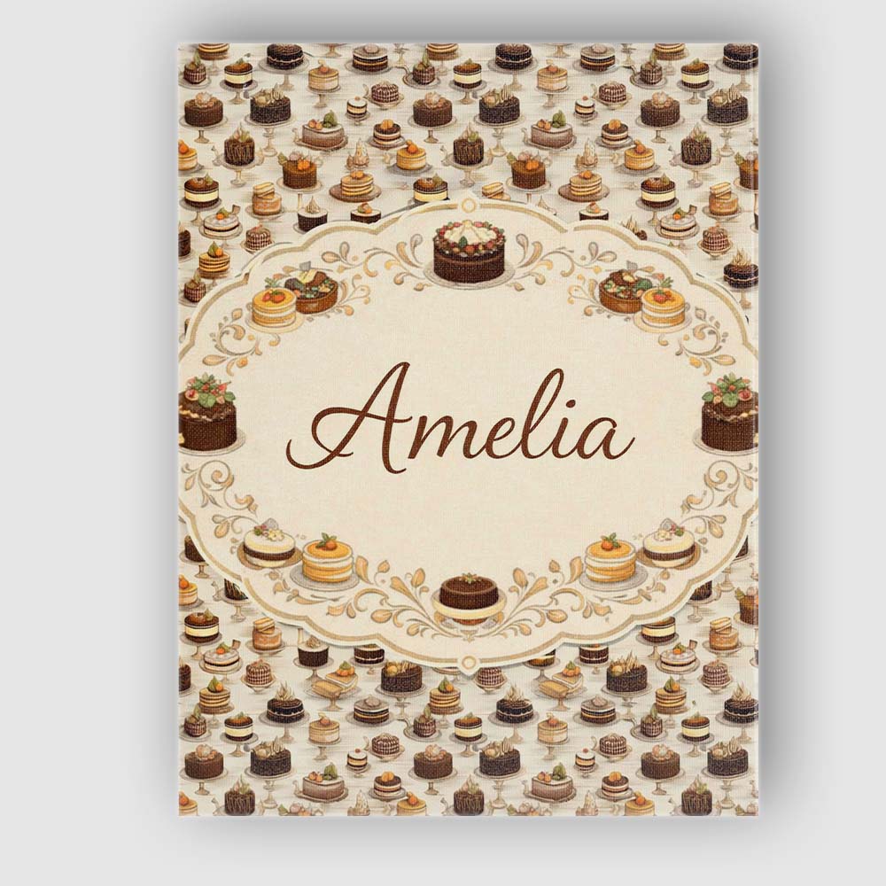 Personalised Name Green Floral Cake Seamless Pattern Botanical Custom Modern Room Accent Canvas Wall Art Print Decor Picture Ready to Hang