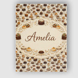 Personalised Name Green Floral Cake Seamless Pattern Botanical Custom Modern Room Accent Canvas Wall Art Print Decor Picture Ready to Hang
