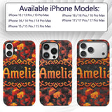 Red Yellow Geometric Cube Abstract Printed Design Custom Name Protective Phone Case Mobile Cover Durable Everyday Smartphone Shock Resistant