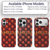 Red Lava Cube Block Geometric Abstract Seamless Custom Name Protective Phone Case Mobile Cover Durable Everyday Smartphone Shock Resistant
