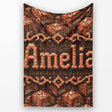 Rustic Brown Stone Cube Texture Abstract Seamless Pattern Lovely  Personalised Custom Name Super Soft Fleece Blanket Bed Sofa Throw