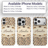 Green Floral Cake Seamless Pattern Botanical Custom Name Protective Phone Case Mobile Cover Durable Everyday Smartphone Shock Resistant