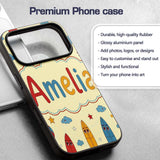 Cute Surfboards Lifebuoys Clouds and Stars Fun Custom Name Protective Phone Case Mobile Cover Durable Everyday Smartphone Shock Resistant