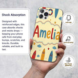 Cute Surfboards Lifebuoys Clouds and Stars Fun Custom Name Protective Phone Case Mobile Cover Durable Everyday Smartphone Shock Resistant