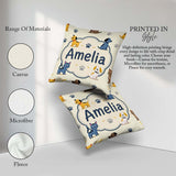 Custom Name Dogs and Cats with Paw Playful Pet Seamless Pattern Square Filled Cushion Throw Pillow Sofa Bed Home Decor Zip Washable UK Made
