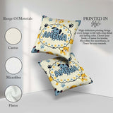 Custom Name Cartoon Puppies and Paw Prints Kawaii Style Seamless Square Filled Cushion Throw Pillow Sofa Bed Home Decor Zip Washable UK Made