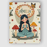 Personalised Name Cute Fairy with Mushrooms Custom  Bespoke Interior Contemporary Canvas Wall Art Print Decor Picture Ready to Hang