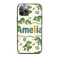 Cute Cartoon Crocodiles Jungle Leaves Playful Custom Name Protective Phone Case Mobile Cover Durable Everyday Smartphone Shock Resistant