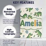 Personalised Name Cute Cartoon Crocodiles Custom  Unique Gift Idea Elegant Feature Canvas Wall Art Print Decor Picture Ready to Hang
