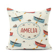 Custom Name Cute with Duck Lake Water Adventure Seamless Pattern Square Filled Cushion Throw Pillow Sofa Bed Home Decor Zip Washable UK Made