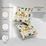 Custom Name Butterflies Ladybugs Flowers Garden Insects Seamless Square Filled Cushion Throw Pillow Sofa Bed Home Decor Zip Washable UK Made