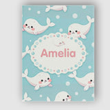 Personalised Name Cute Baby Seals Ocean Custom  Modern Room Accent Elegant Feature Canvas Wall Art Print Decor Picture Ready to Hang