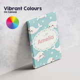 Personalised Name Cute Baby Seals Ocean Custom  Modern Room Accent Elegant Feature Canvas Wall Art Print Decor Picture Ready to Hang